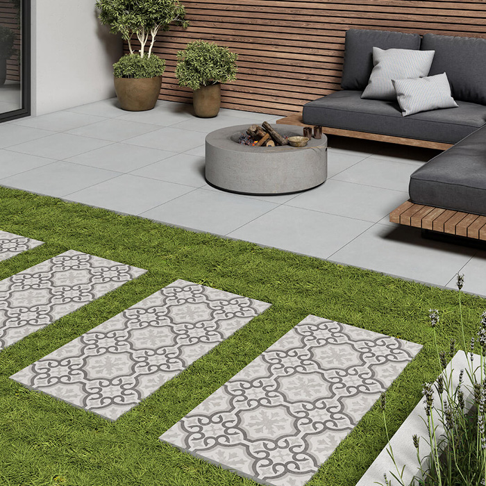 Noho silver Victoria decor porcelain paving slabs